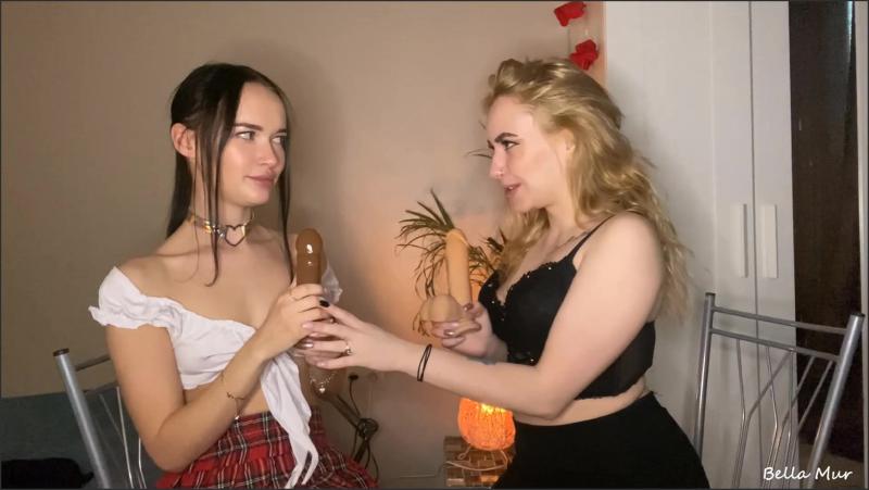 Bella Mur Deepthroat Lessons With Double Dildo